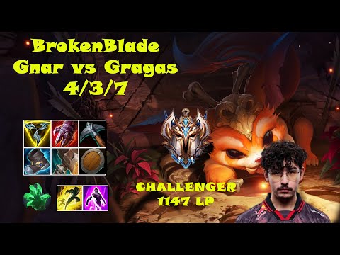 🔥 BrokenBlade Gnar Top | EUW Challenger Solo Queue | Patch 15.7 | League of Legends 🔥