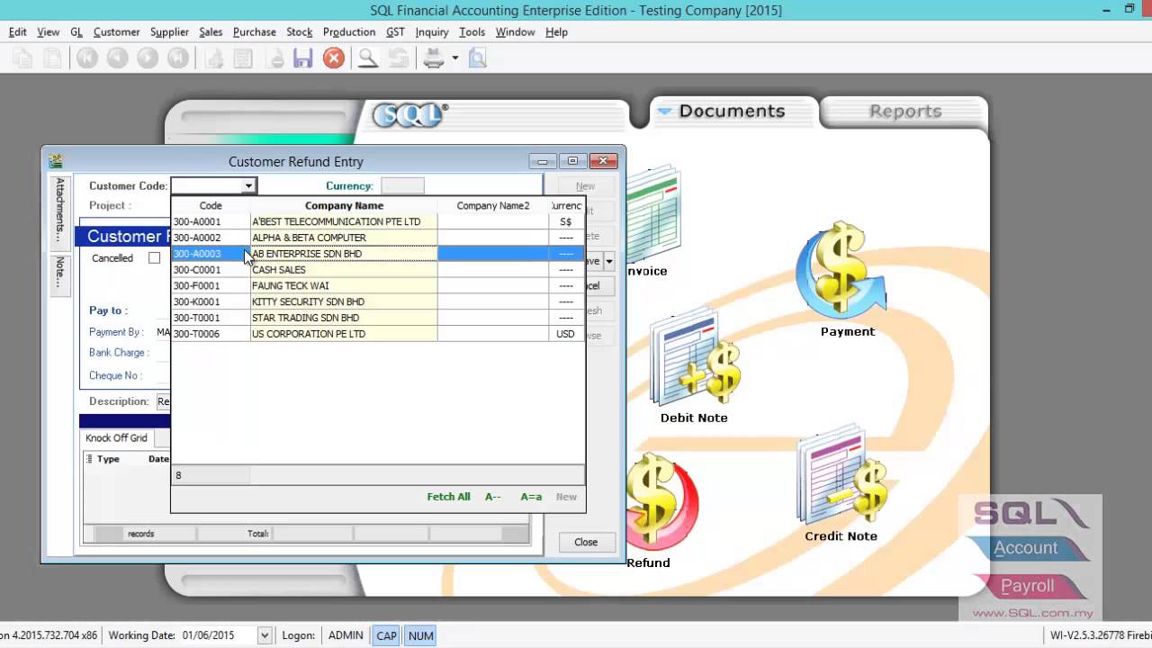 Sales Invoicing Sales Credit Note
