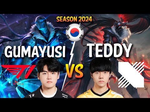 T1 Gumayusi vs DRX Teddy - Gumayusi VARUS vs Teddy KALISTA ADC - Patch 14.4 KR Ranked CHALLENGER