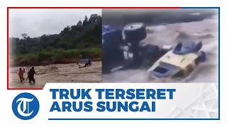 Video Viral Truk Material Terseret Arus Sungai Hingga 3 Km di Tegal, Dua Awak Dikabarkan Tewas