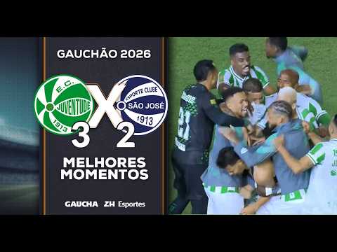 JUVENTUDE 3x2 SÃO JOSÉ | MELHORES MOMENTOS | QUARTAS DE FINAL | GAUCHÃO | 09/02/2026