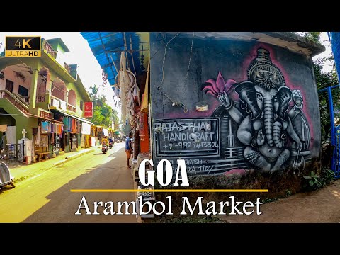 4K Walk around Arambol Market | Goa