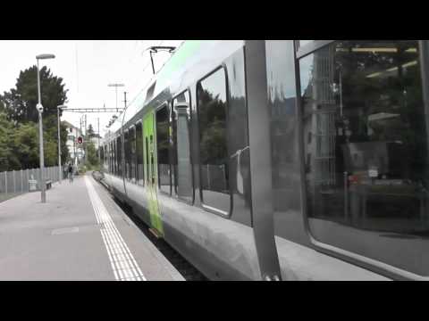 Swiss Railways - Bern train arriving at Murten Morat