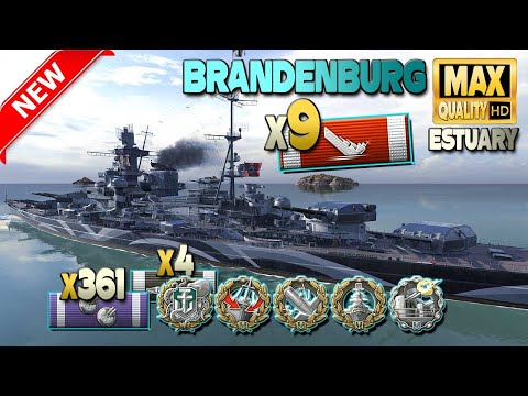 New Battleship Brandenburg: 9 ships destroyed - World of Warships