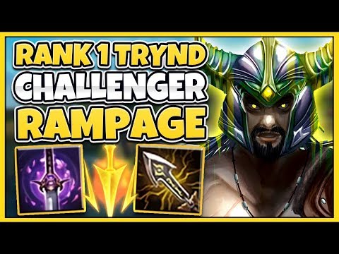 #1 TRYNDAMERE WORLD NEW 1V9 RAMPAGE BUILD (MOST DAMAGE POSSIBLE) - League of Legends