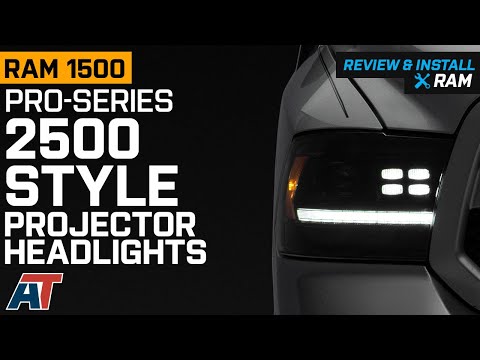 2009-2018 RAM 1500 PRO-Series 2500 Style Projector Headlights; Alpha Black Housing Review & Install