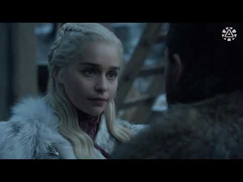 Jon Snow rides dragon Rhaegal over Winterfell - Game of Thrones Season 8