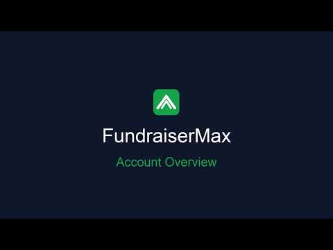 FundraiserMax Account Overview