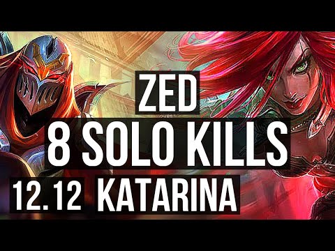 ZED vs KATARINA (MID) | 16/1/6, Quadra, 8 solo kills, 2.0M mastery, Legendary | EUW Master | 12.12