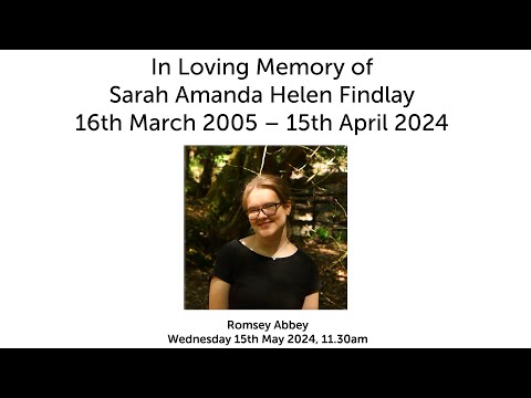In Loving Memory of Sarah Amanda Helen Findlay