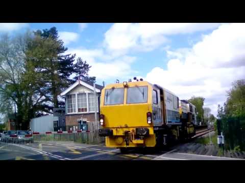 Network rail Tamper train passes Metheringham at speed
