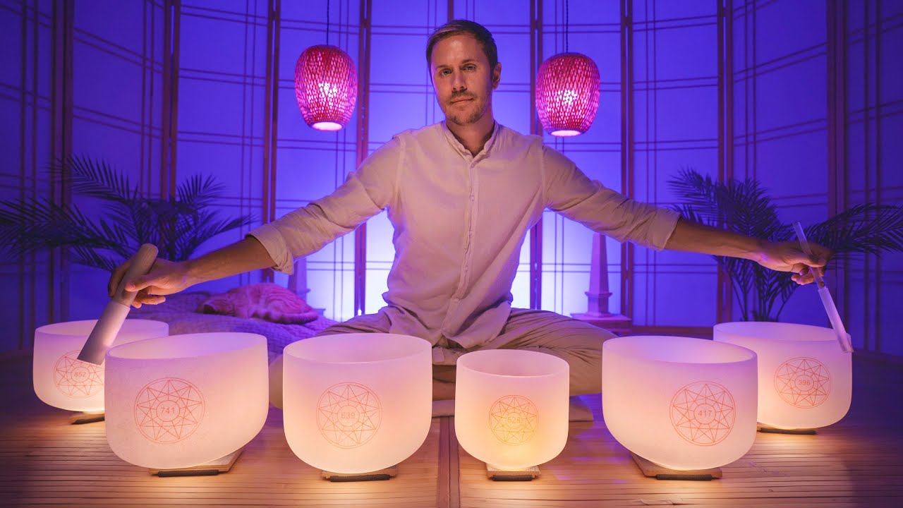 Full Solfeggio Sound Bath 396Hz + 417Hz + 528Hz + 639Hz + 741Hz + 852Hz Singing Bowl Frequencies