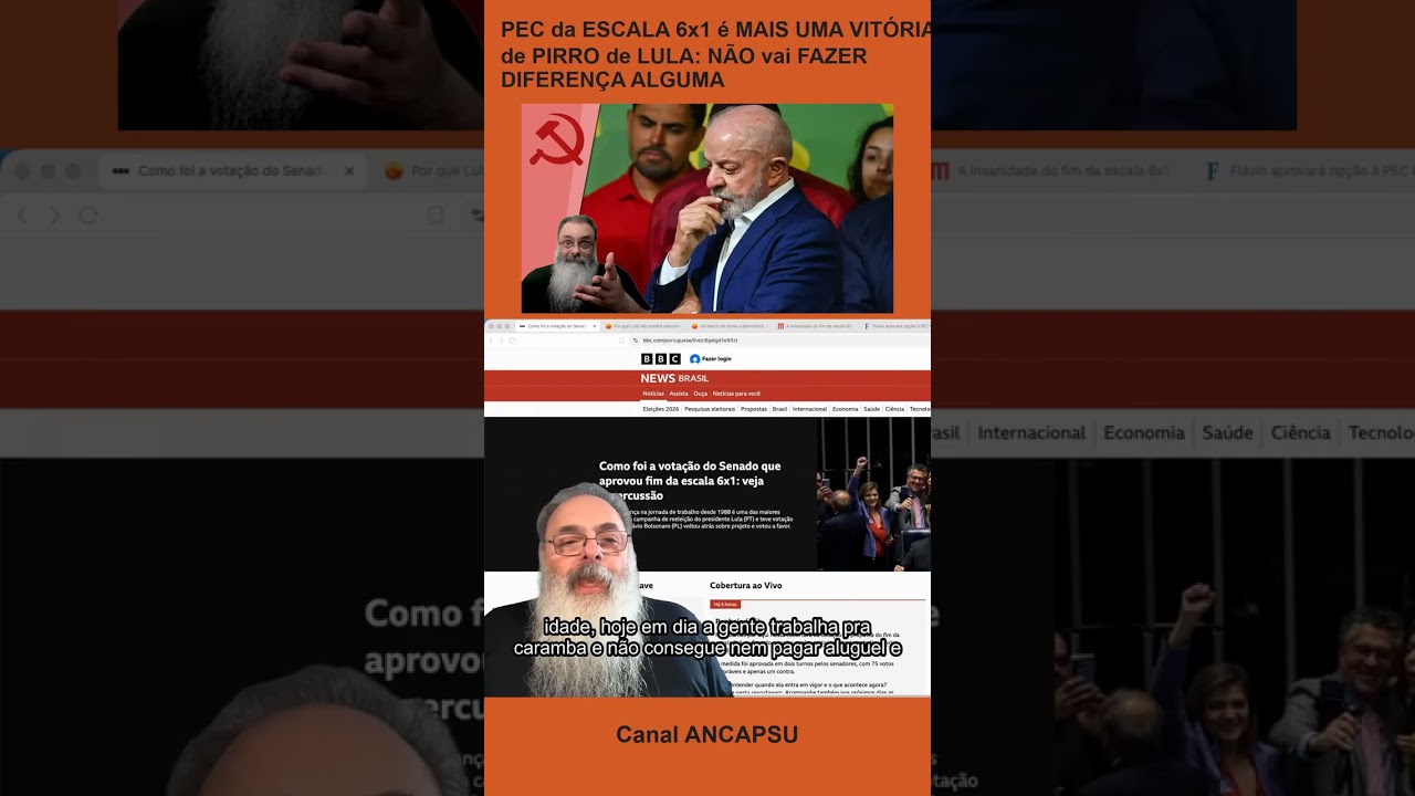 PEC da ESCALA 6x1 é MAIS UMA VITÓRIA de PIRRO de LULA: NÃO vai FAZER DIFERENÇA A