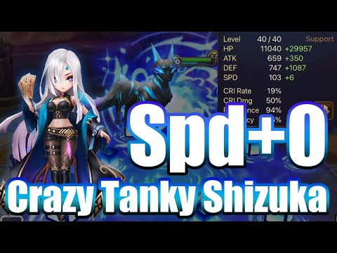 The Power Speed≒+0 Shizuka, No one has ever seen her crazy tanky res100%🥶🥶🥶 【Summoners War RTA】