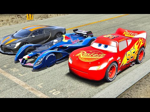 Lightning McQueen vs Bugatti Chiron Super Sport 300+ vs Red Bull X2010 - Nardo Speed Ring