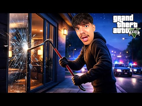 I'm going to be a burglar in GTA 5! 😱 (Police are coming)