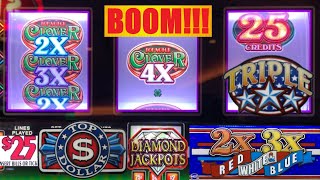 BIG WINS on TOP NOTCH CLOVER! $50 spins on Top Dollar! Diamond Jackpots Double Spin! #slots