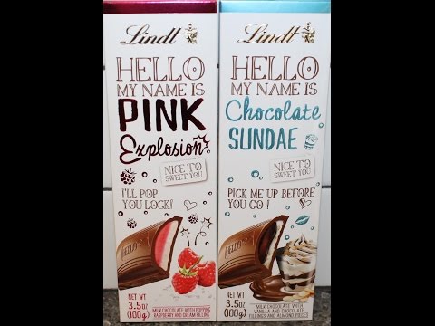 Lindt Hello My Name Is Pink Explosion & Chocolate Sundae Review