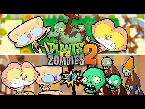 Capa de Mongo e Drongo em 2 episódios de Plantas VS Zumbis - Plants vs Zombies em desenho animado