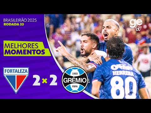 Gols e lances de Fortaleza x Grêmio