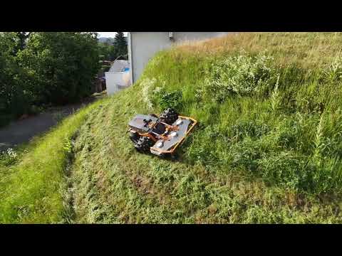 Raymo with FlexiSpike tires cutting a steep slope