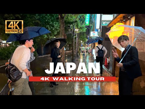 🇯🇵 4K Heavy Rain ASMR Night Walk in Kyoto, Japan [ 4K HDR - 60 fps ]