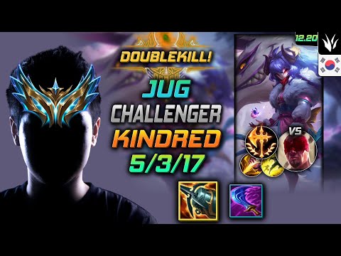 챌린저 정글 킨드레드 템트리 룬 크라켄 정복자 - Challenger Kindred Jungle vs Lee Sin - 롤 KR 12.20