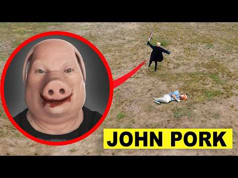 DRONE CATCHES JOHN PORK AND BLIPPI at 3 AM!!
