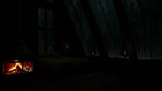 Quiet Rain by the Cozy Bedroom Window🌧️Crackling Fireplace,Distant Thunder😴Deep Sleep & Relaxation