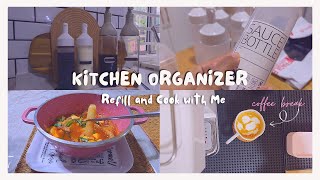 Shopee Finds • Kitchen Condiments Organizer🥘 Cook and coffee break with me☕ #shopeehaul #shopeefind