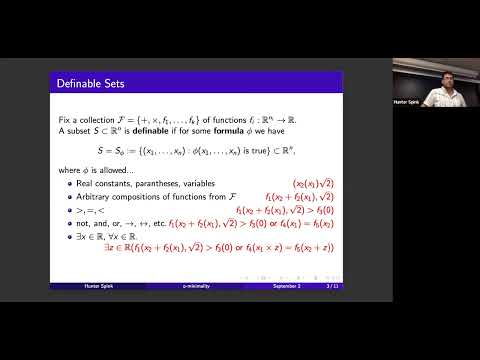 Hunter Spink (September 2, 2022): Examples of o-minimality in algebraic geometry