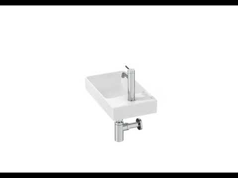 Roca Ona Matt Black Fineceramic® umivaonik (lavabo) 45x26x8 konzolni sa rupom za bateriju desno i prelivom A327681080