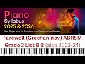 Farewell by Grechaninov, (ABRSM piano grade 2, B8 2023-24 and 2025-26)