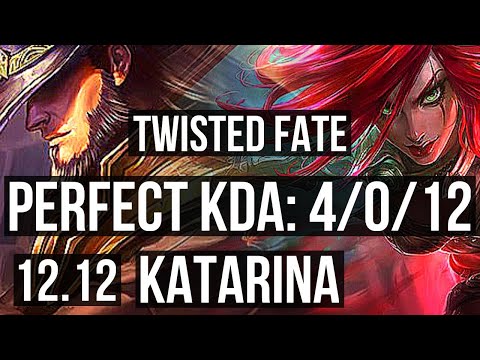 TWISTED FATE vs KATARINA (MID) | 4/0/12, 3.7M mastery, 900+ games | KR Diamond | 12.12