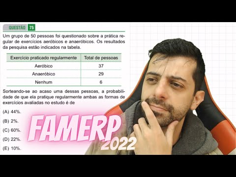 FAMERP 2022 Q75 - Um grupo de 50 pessoas foi questionado sobre a prática regular de exercícios
