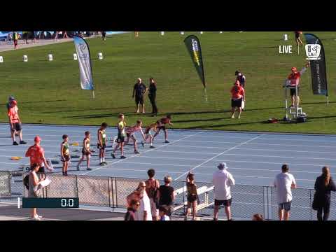 BOYS U11 60M HURDLE HEAT 1 - 2018 STATE TRACK AND FIELD CHAMPIONSHIPS // LAVicTV