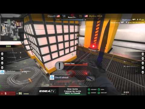 C9 Shroud's 1v2 CLUTCH against Mythic - ESEA Season 18