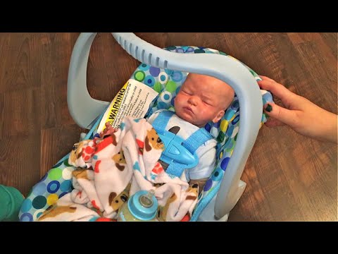 Reborn Baby Carter tries our new Joovy Doll Car Seat Video
