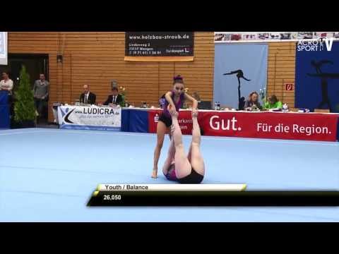 Acro Cup Albershausen 2013 Womens Pair Balance TSV Friedberg Germany Youth - Langenmayr Caleta
