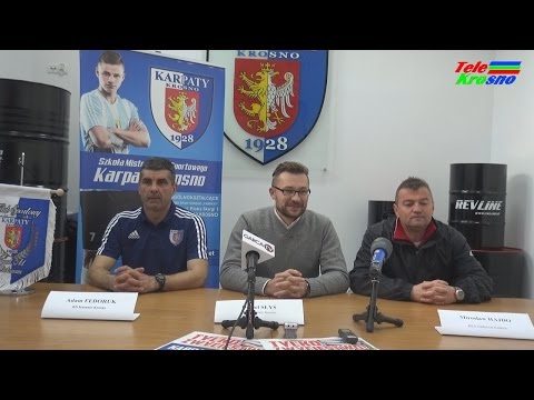III liga: Karpaty Krosno - Garbarnia Kraków (konferencja prasowa)