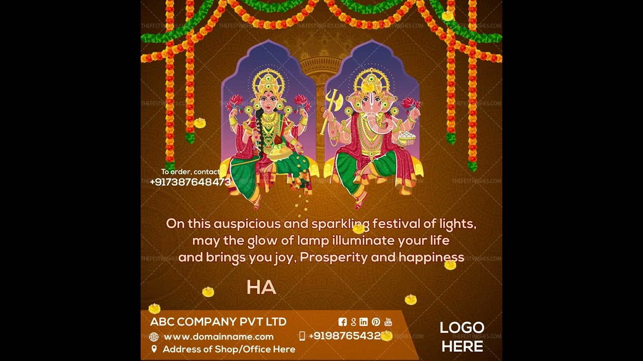 Diwali Greetings With Company Name And Logo || Diwali Greeting Messages For Whatsapp || #happydiwali