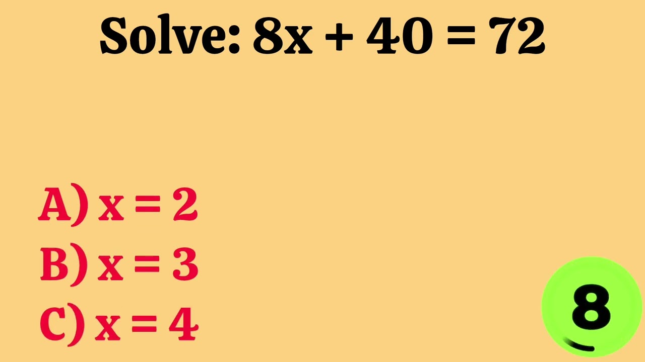 Only 1% Can Solve These 20 Linear Equations | Math MCQ Quiz Challenge