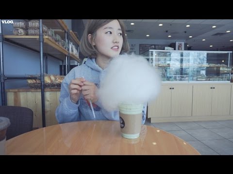 [food vlog#4] Cotton Candy Latte♥ + Sushi Station