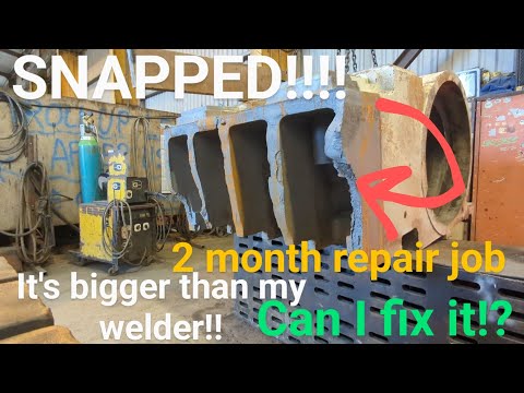 10 ton mega welding repair job finished! 12 rolls of wire ! my 500th video! engineering machine shop