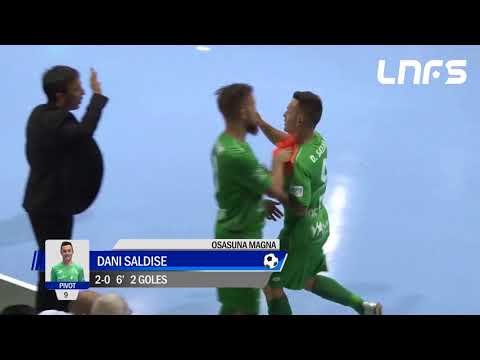 Gol Dani Saldise (2-0) en el Osasuna Magna - Santiago Futsal. 1J