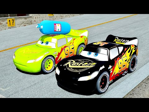 Lightning McQueen Carbon Edition vs Lightning McQueen NOS Edition - Drag Race 10 KM