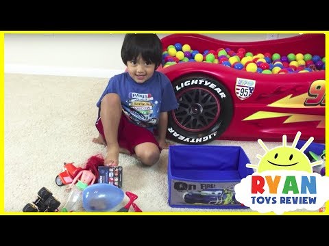 SURPRISE TOYS Giant Ball Pit Challenge with Ryan ToysReview Video