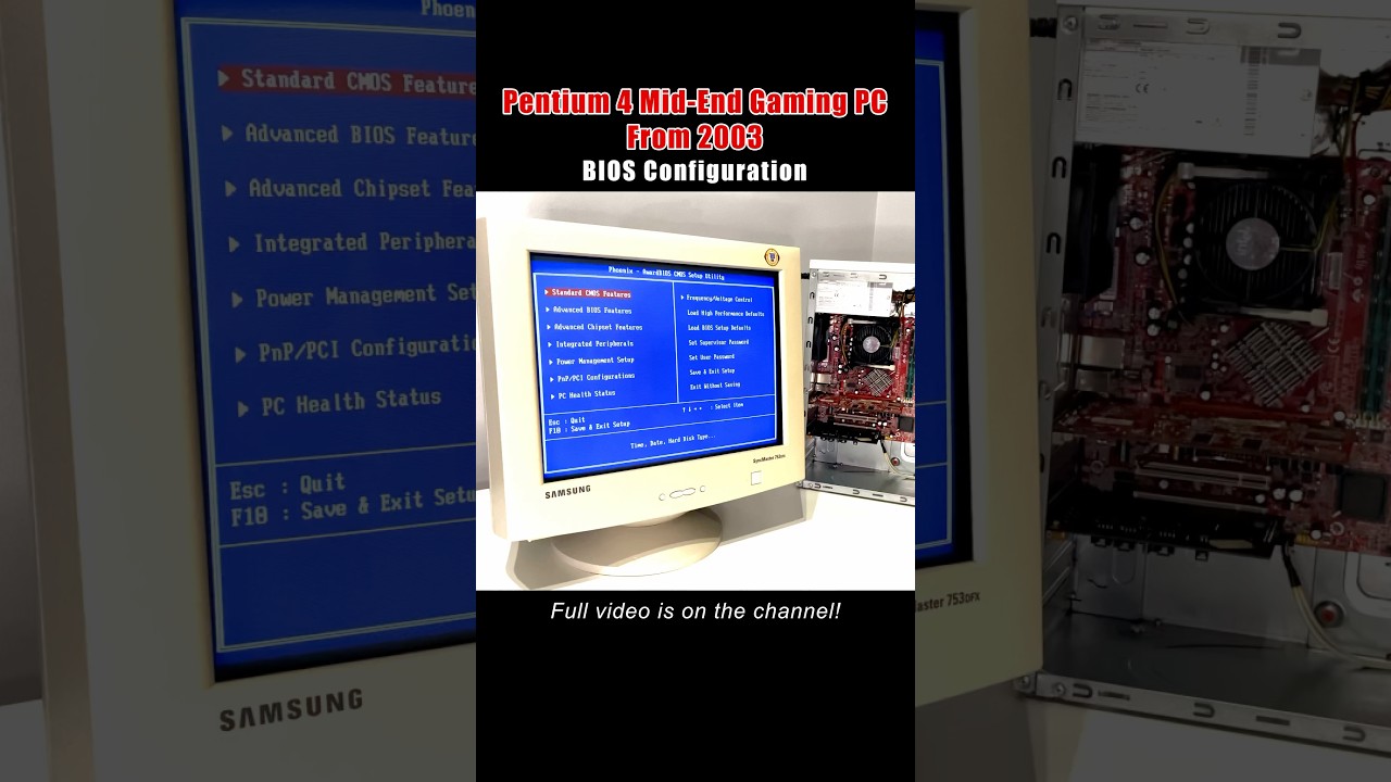 BIOS Setup on a 2003 Pentium 4 Gaming PC (Mid-Range)
