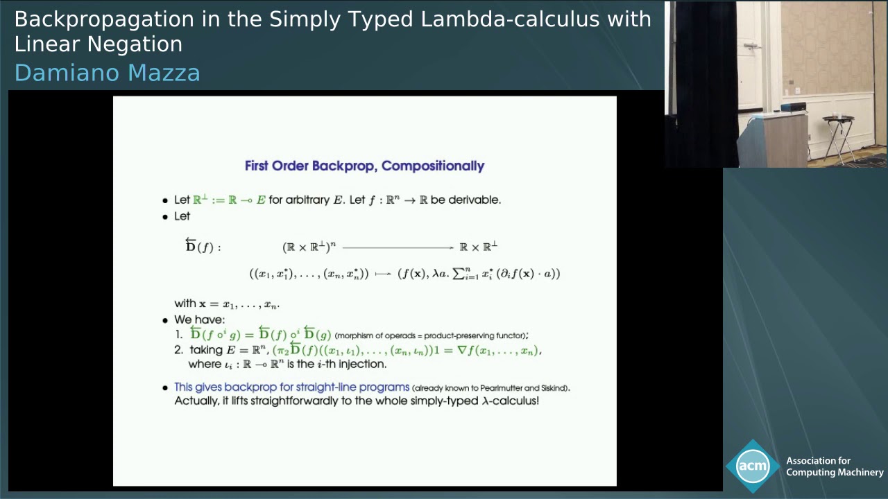 Backpropagation in the Simply Typed Lambda-calculus with Linear Negation