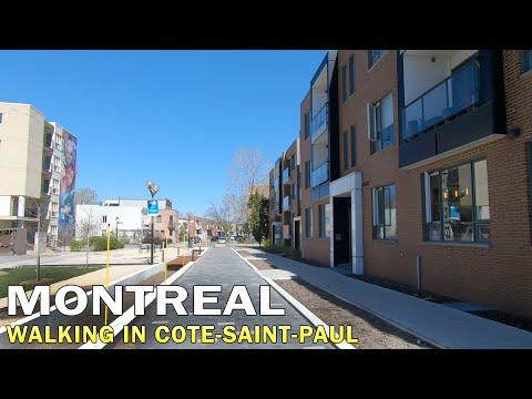 Walking in Montreal Residential Neighborhood Cote-Saint-Paul in May 2022